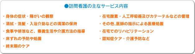 ●訪問看護の主なサービス内容